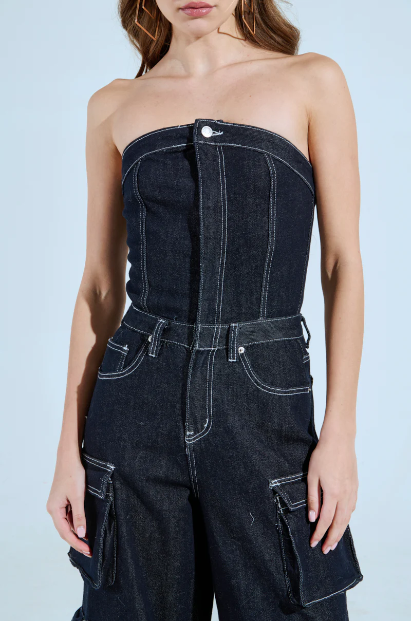 CAUGHT YOUR EYE DENIM JUMPSUIT - Image 8