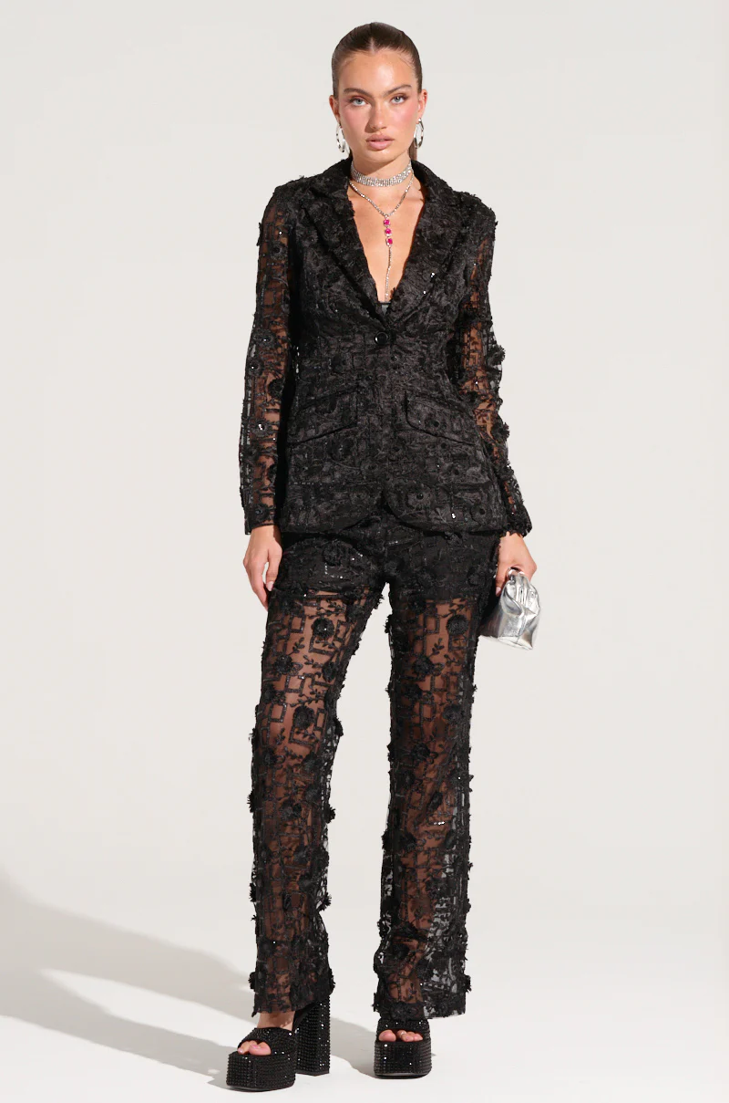 CELEBRATION TIME LACE BLAZER IN BLACK - Image 5