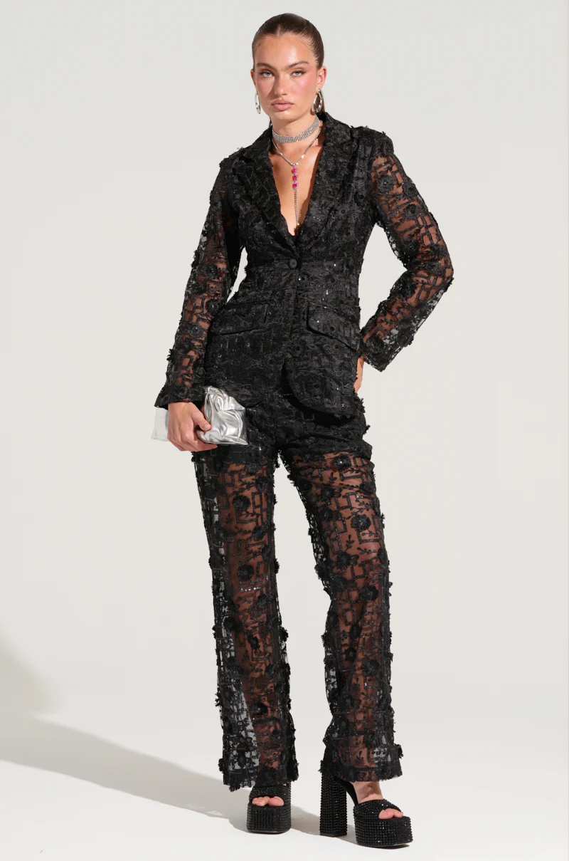 CELEBRATION TIME LACE BLAZER IN BLACK - Image 6