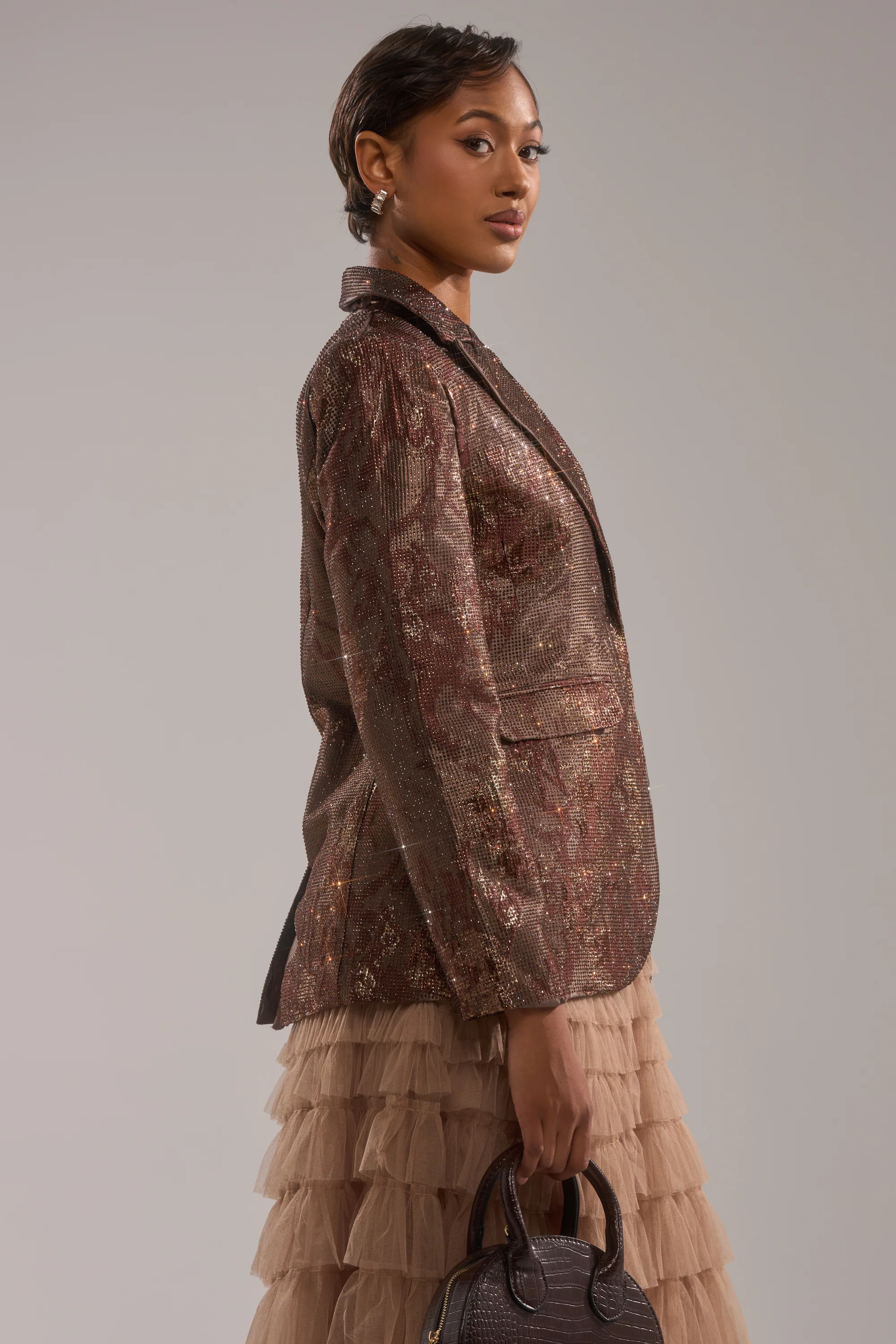 CELESTE EMBELLISHED BROCADE BLAZER - Image 3