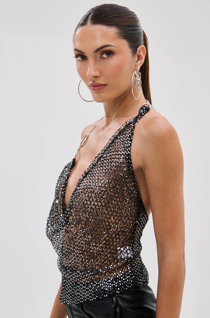CHAINED DOWN HALTER NECK BLOUSE - Image 5