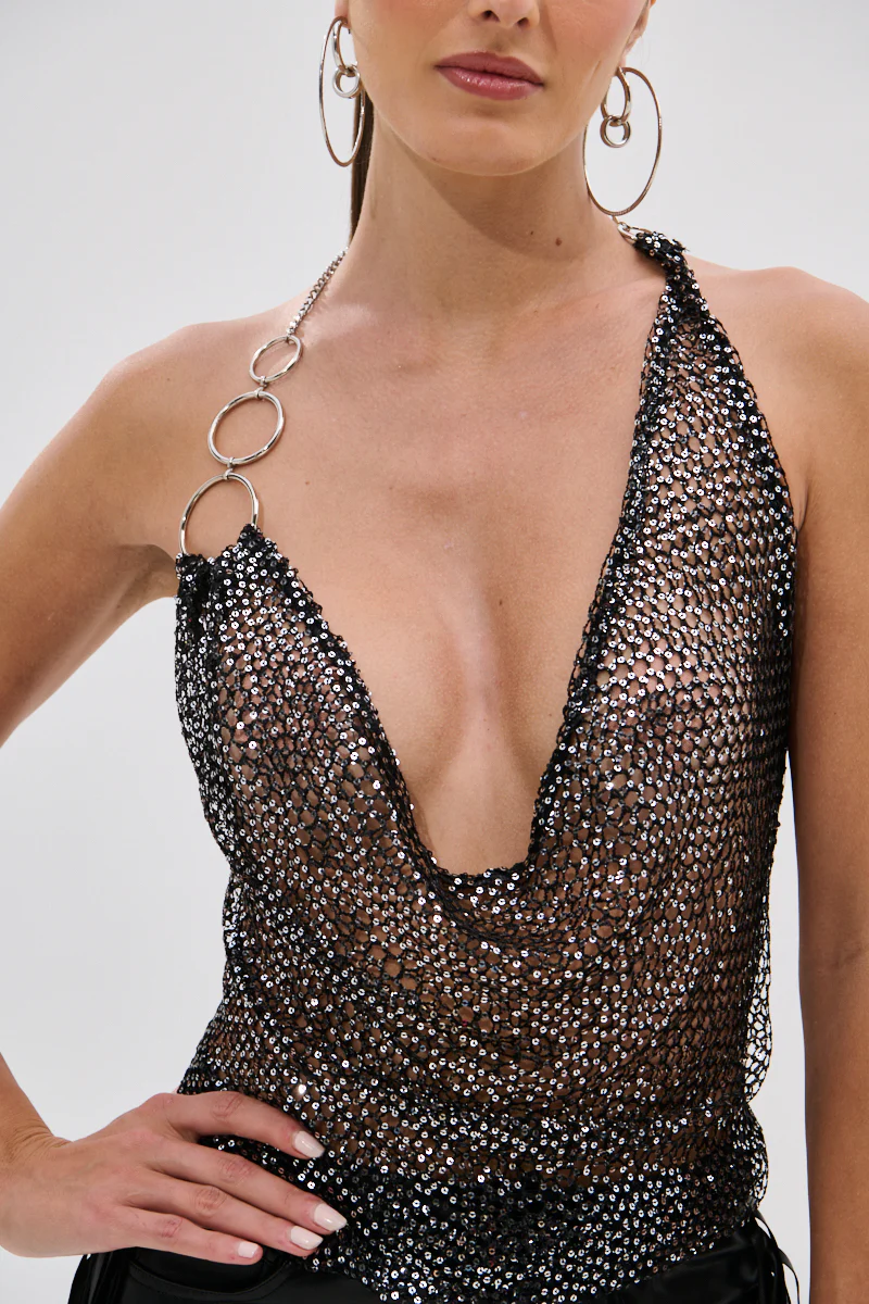 CHAINED DOWN HALTER NECK BLOUSE - Image 9