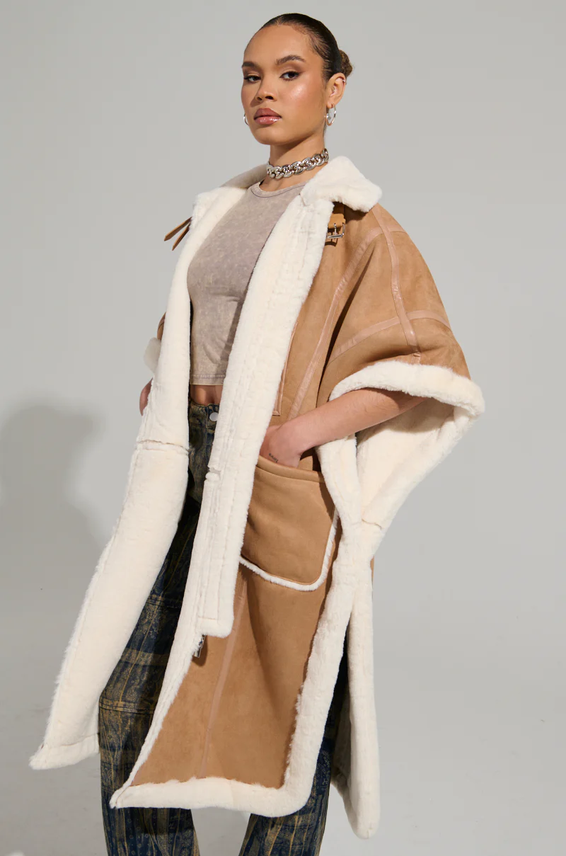 CHAMONIX FAUX SUEDE LUXE PONCHO - Image 3
