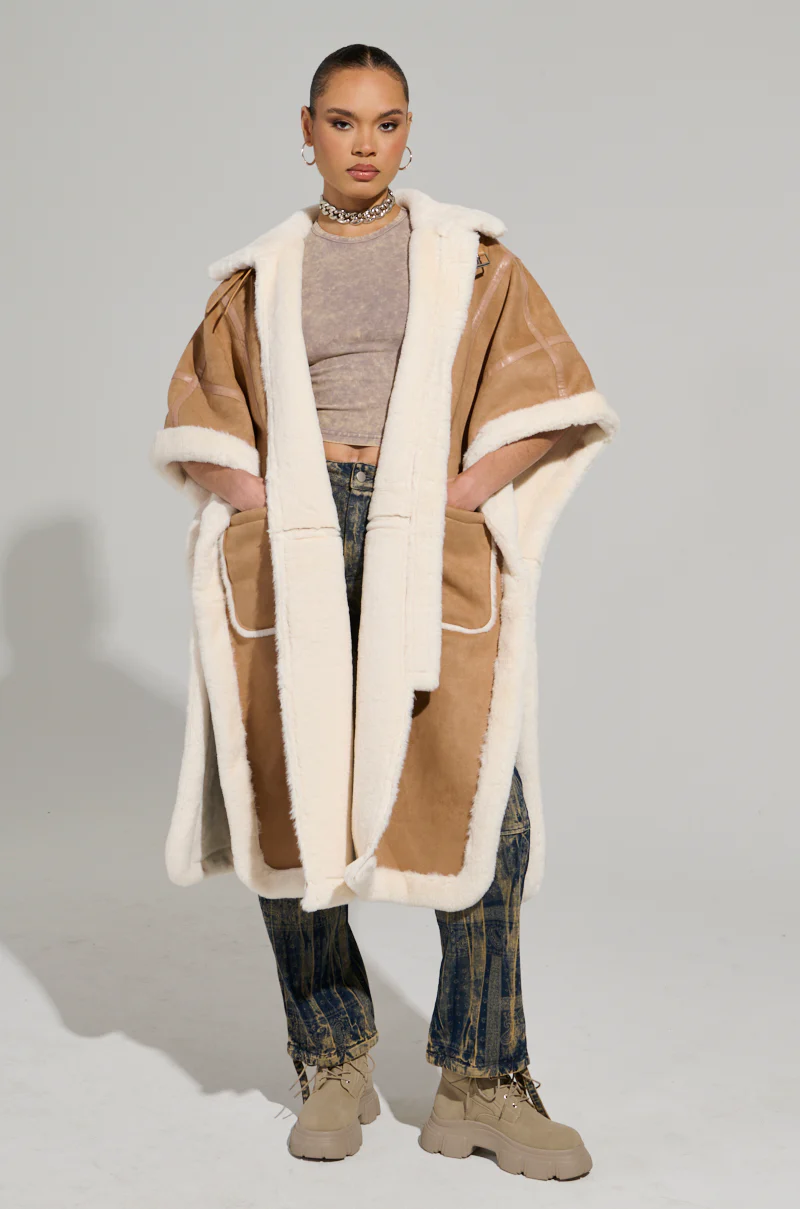 CHAMONIX FAUX SUEDE LUXE PONCHO - Image 4