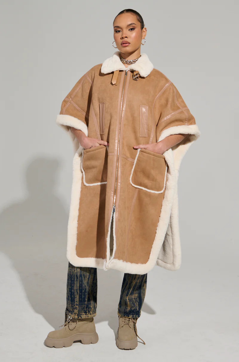 CHAMONIX FAUX SUEDE LUXE PONCHO - Image 5