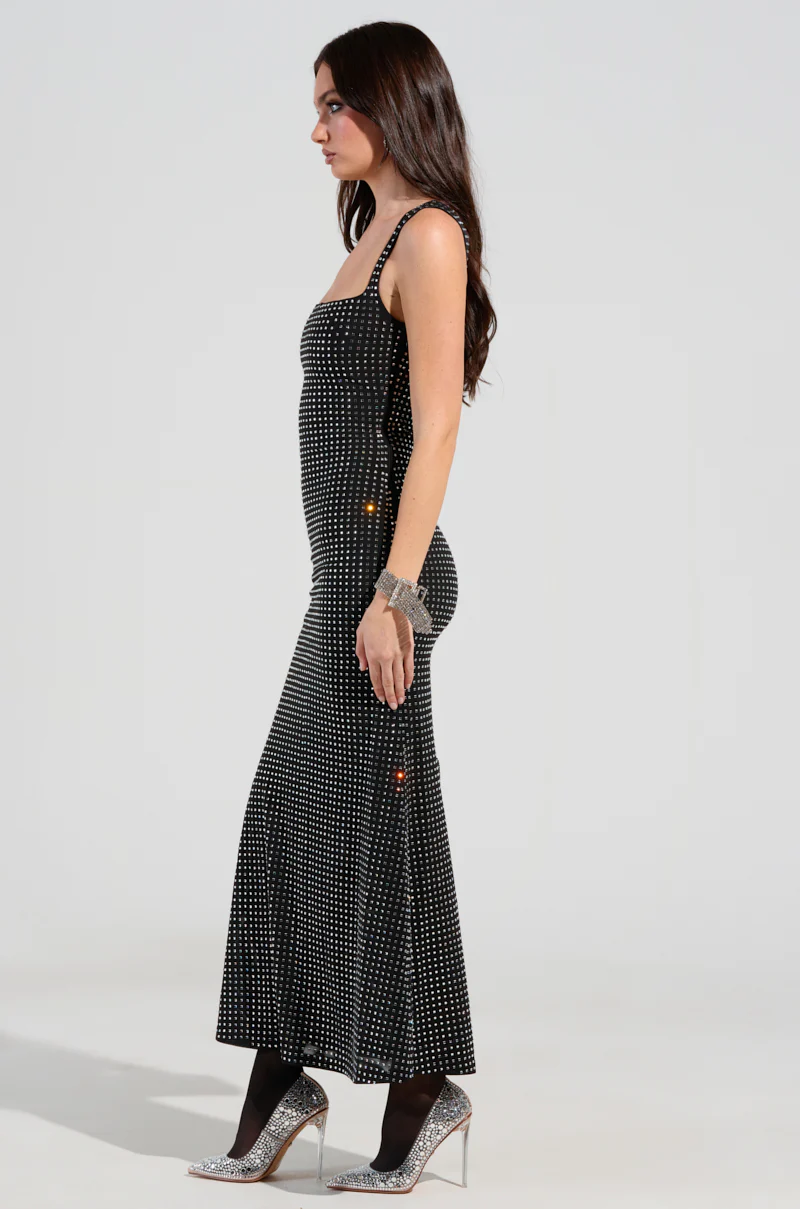CHAMPAGNE PROBLEMS RHINESTONE MESH MAXI DRESS - Image 3