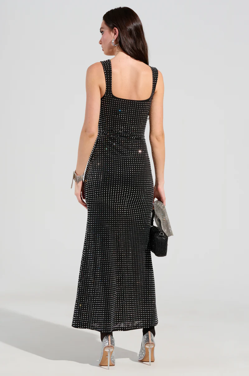 CHAMPAGNE PROBLEMS RHINESTONE MESH MAXI DRESS - Image 4