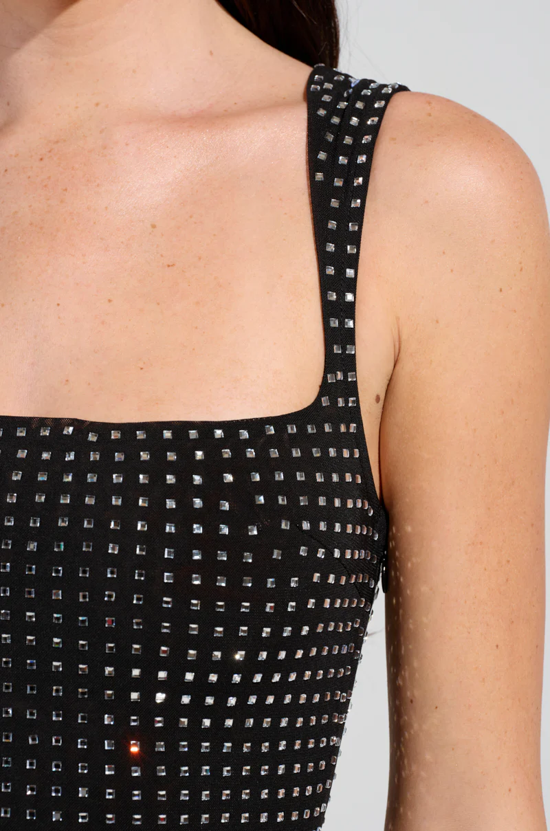 CHAMPAGNE PROBLEMS RHINESTONE MESH MAXI DRESS - Image 5
