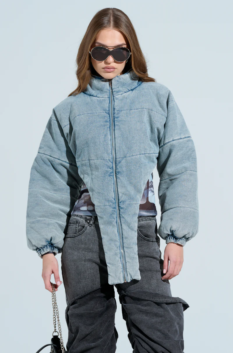 CHARLI CROPPED DENIM PUFFER - Image 4