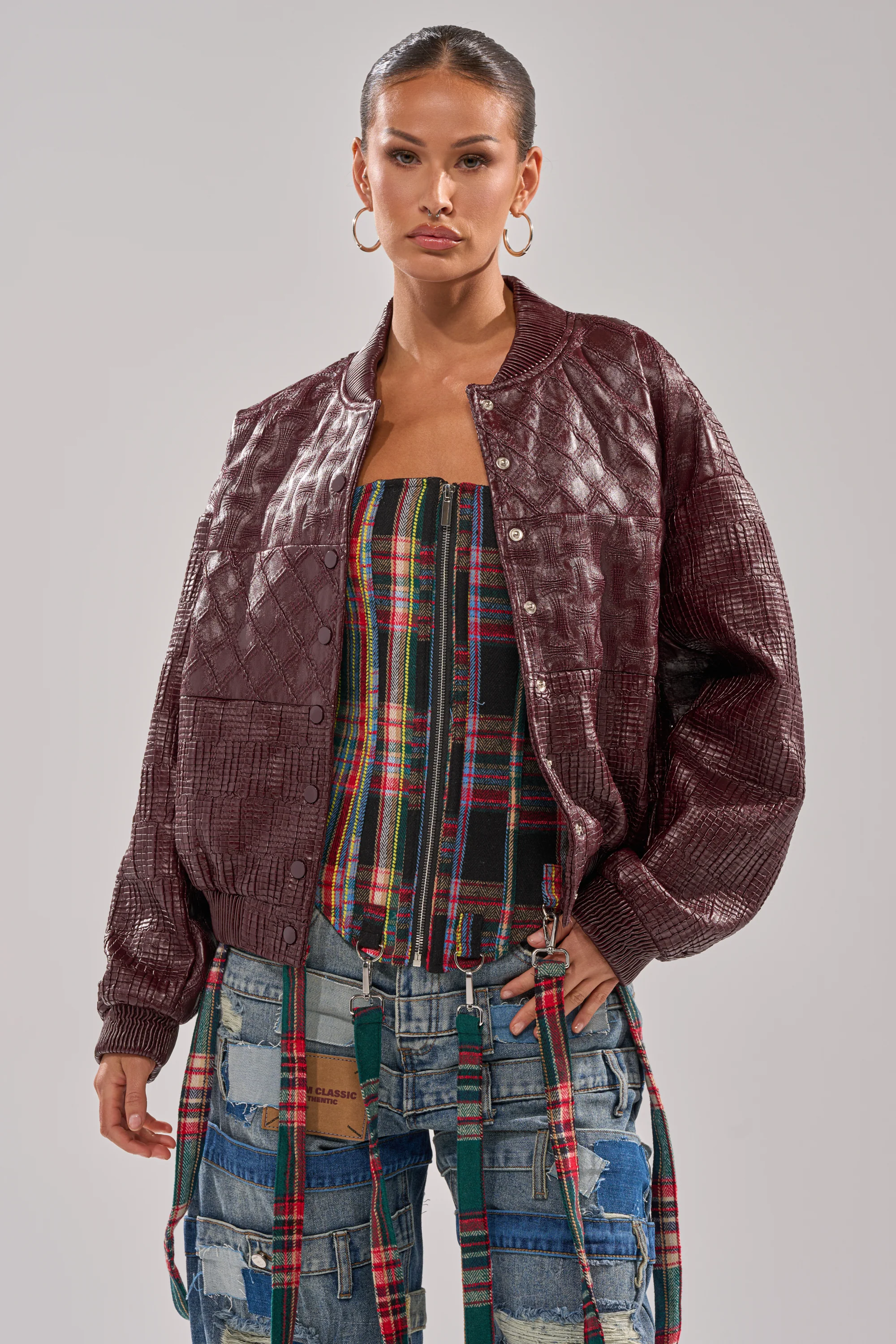 CHARLI PATCHWORK BOMBER - Image 3