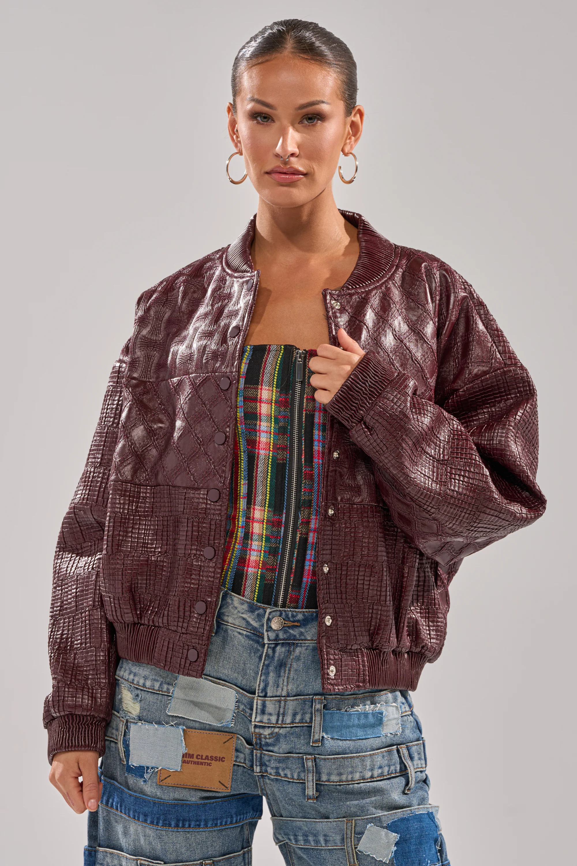 CHARLI PATCHWORK BOMBER - Image 5