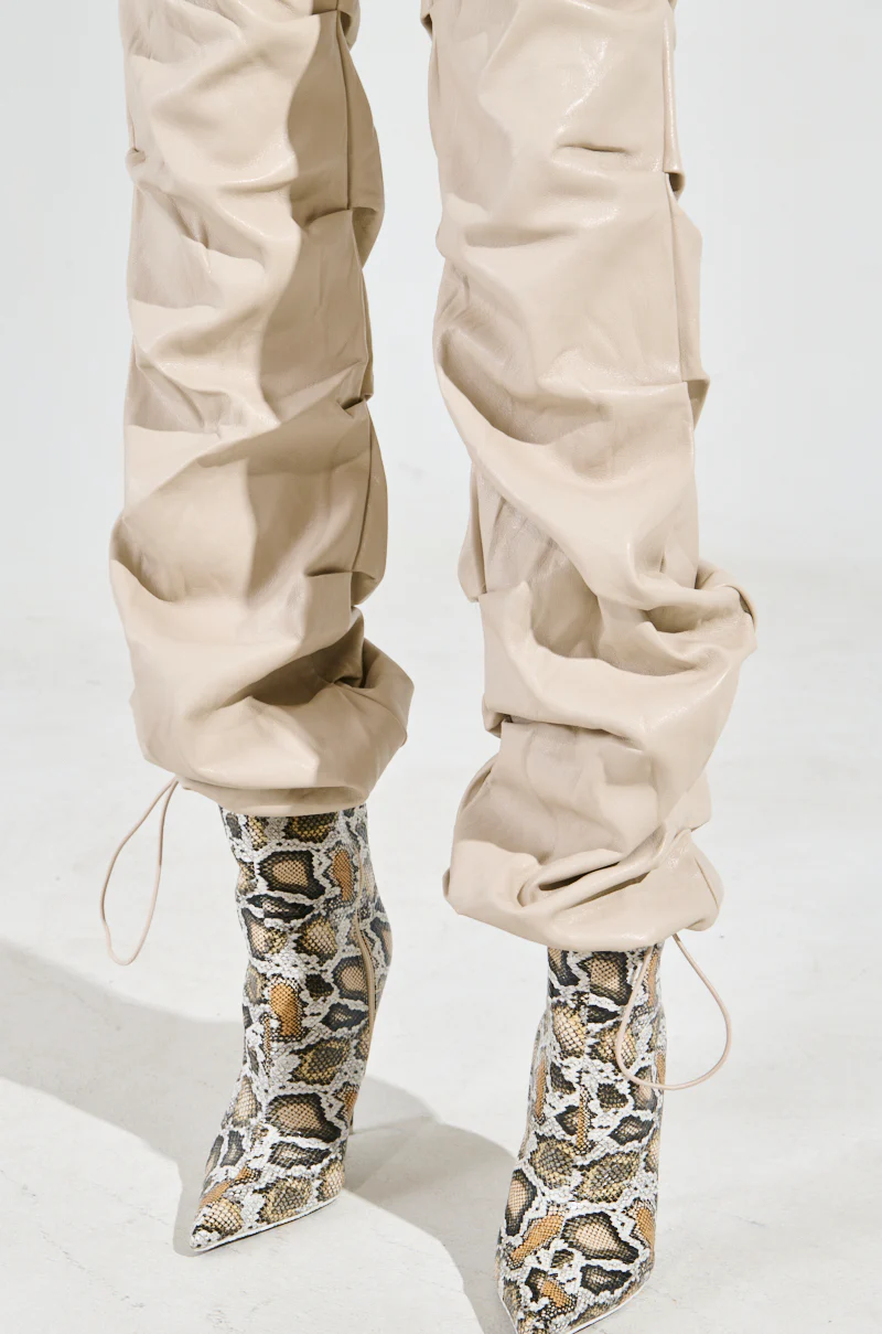 CHARLI STACKED PU JUMPSUIT IN IVORY - Image 8