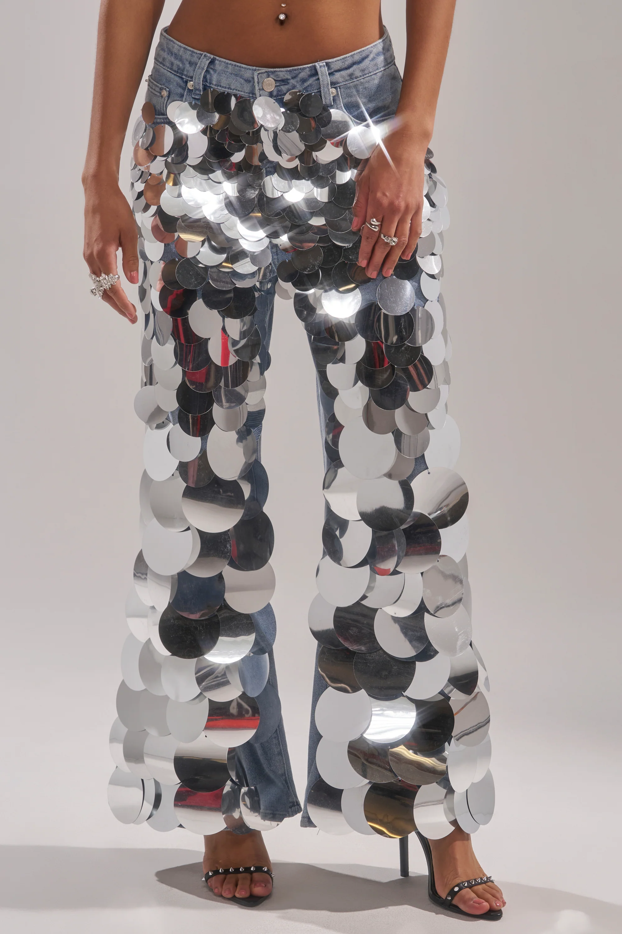 CHECK IT OUT SEQUIN DENIM PANT - Image 3