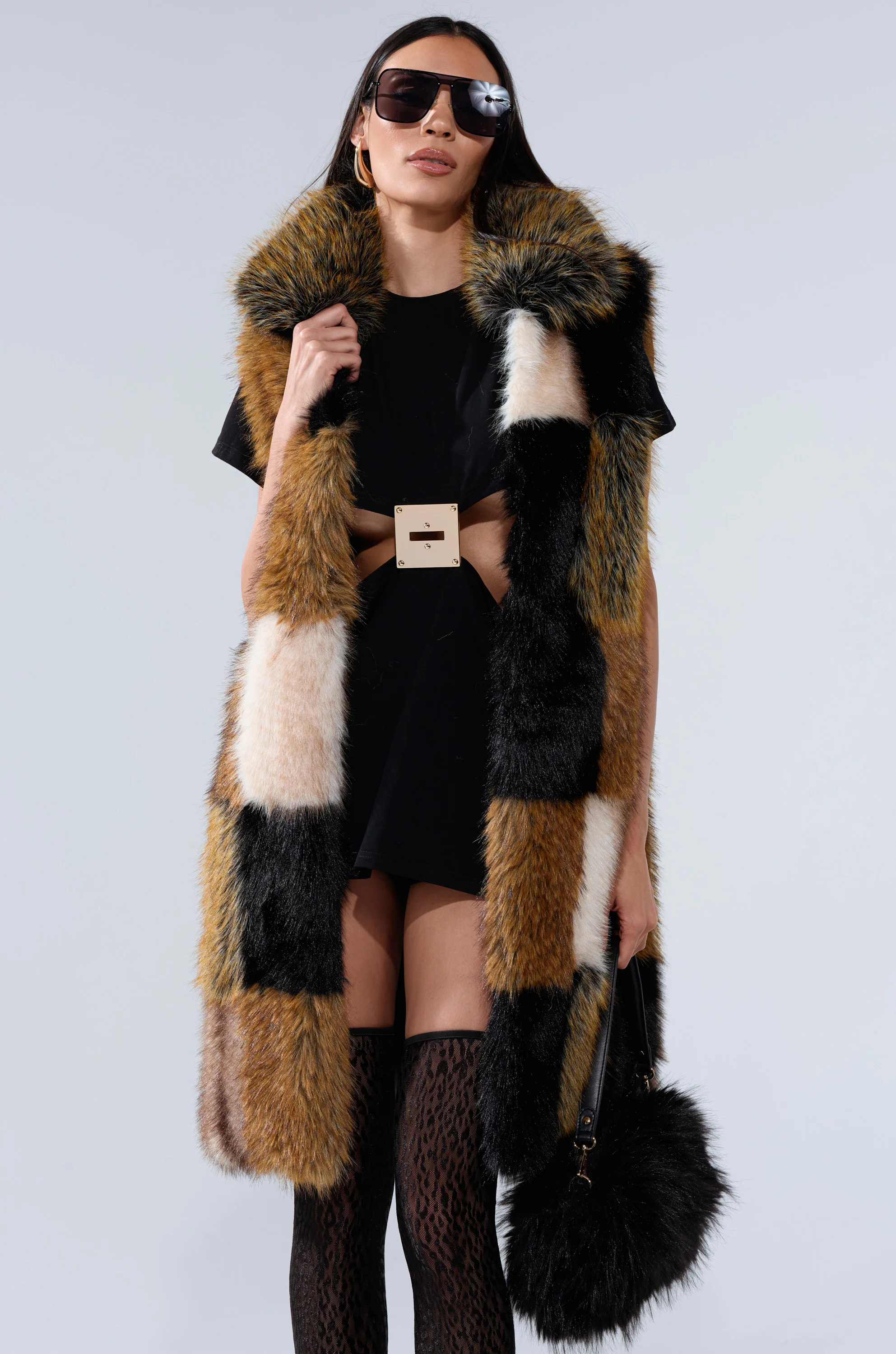 CHECKMATE FAUX FUR VEST - Image 4