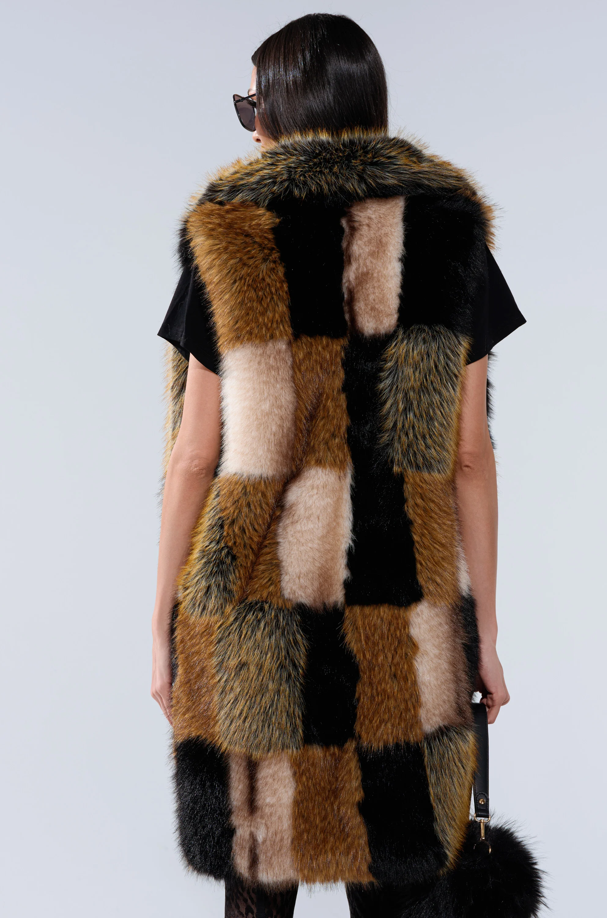 CHECKMATE FAUX FUR VEST - Image 6