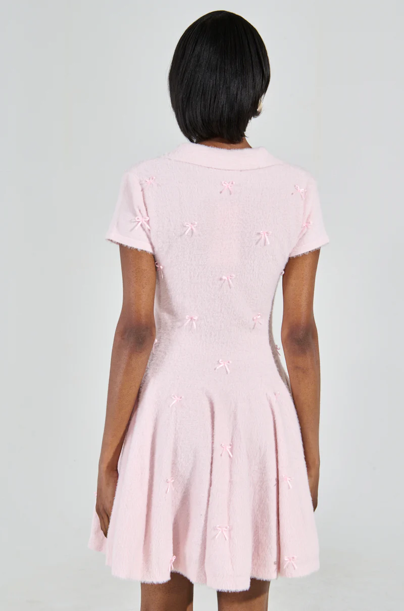 BOW DOWN GIRL MINI DRESS IN PINK - Image 6
