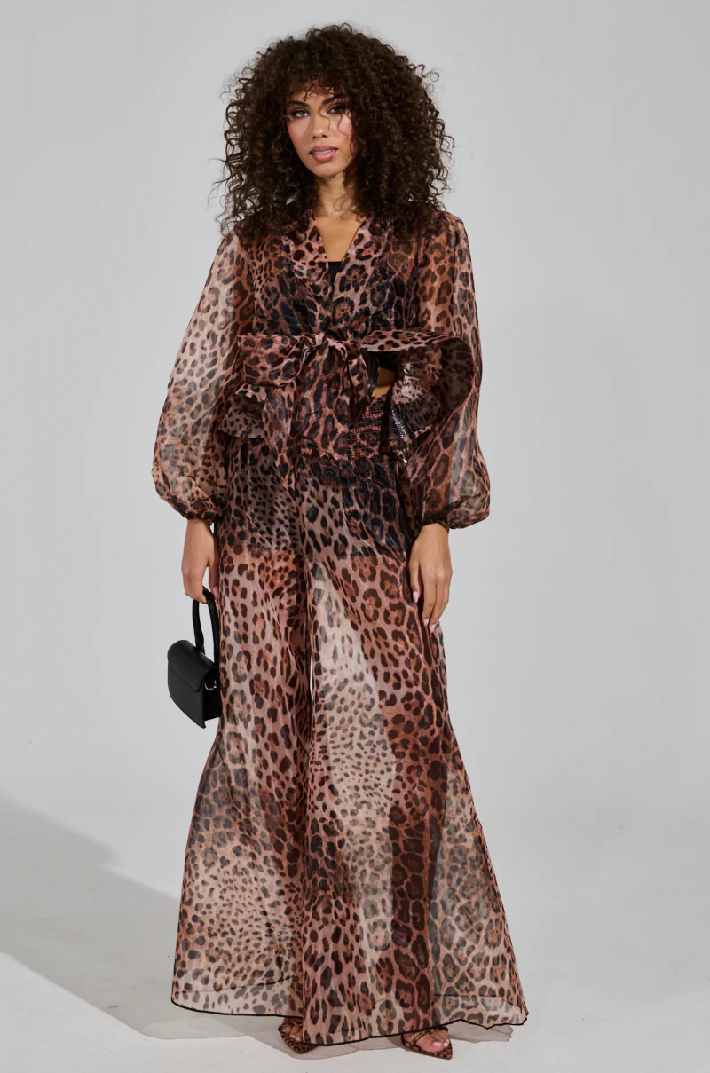 CHEETAH GIRL TIE FRONT BLOUSE - Image 4