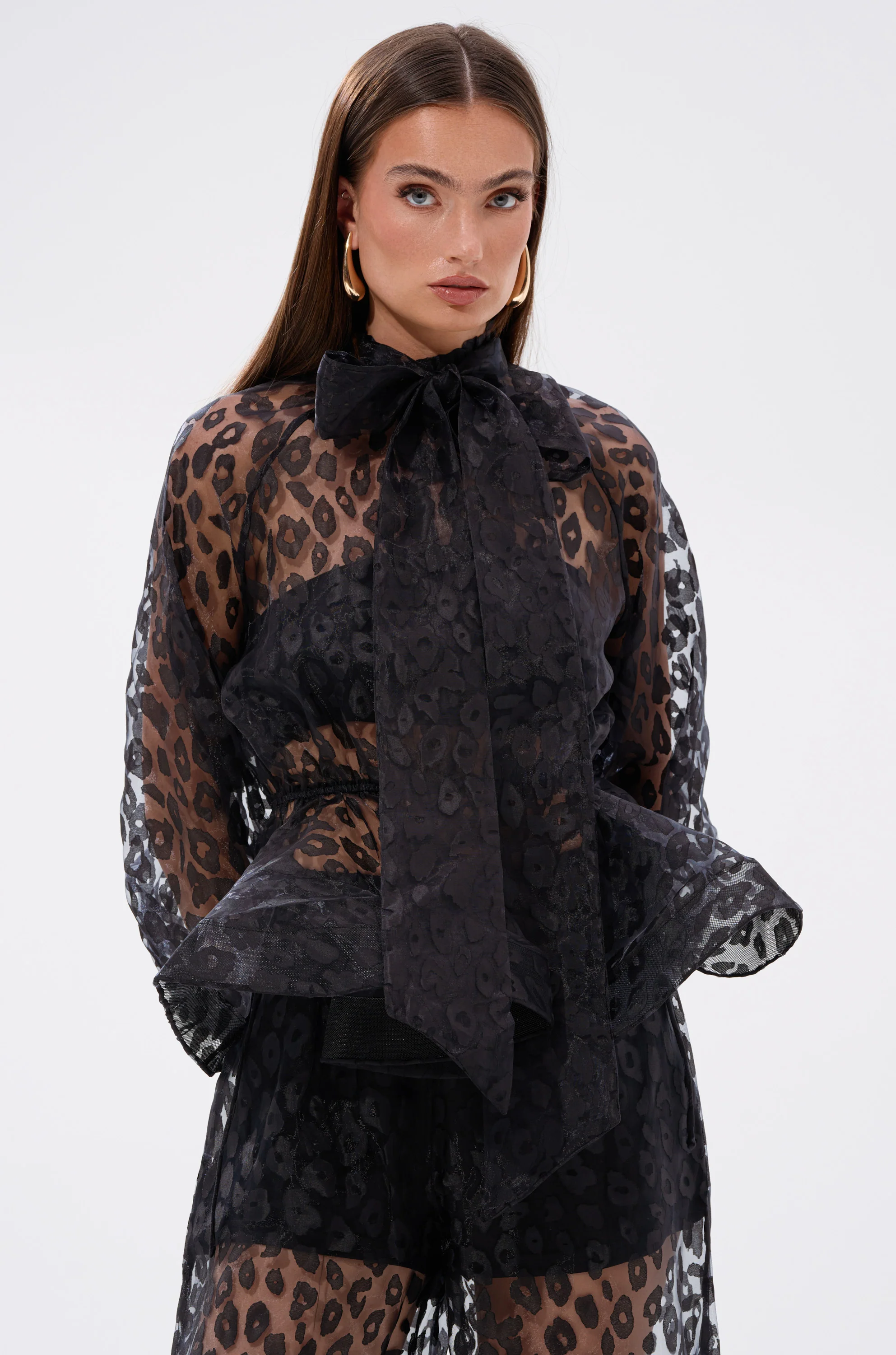 CHEETAH SISTA TIE FRONT BLOUSE - Image 3