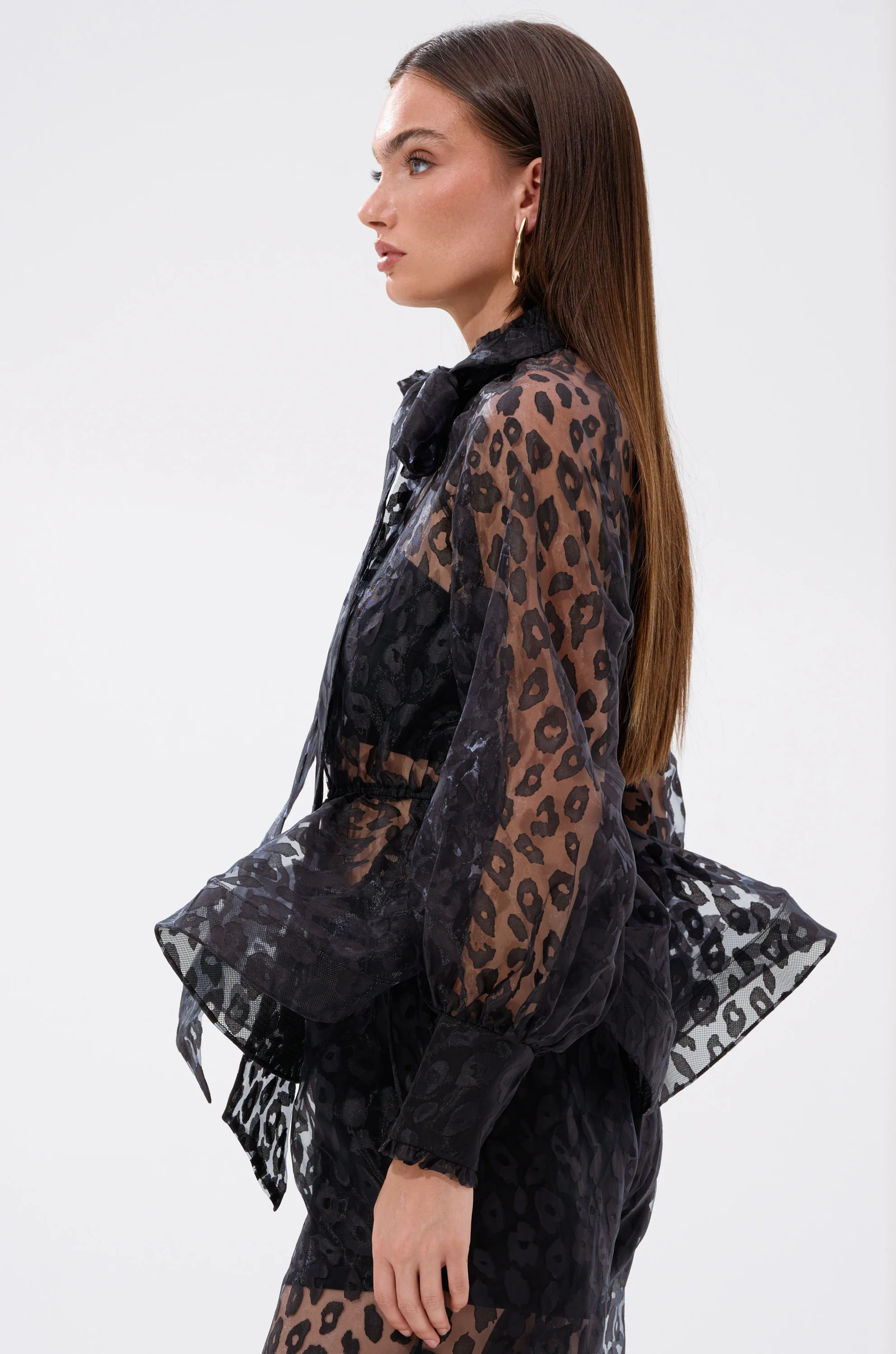 CHEETAH SISTA TIE FRONT BLOUSE - Image 4