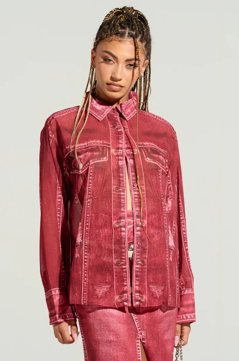 CHERRY LOVER BUTTON DOWN TOP - Image 2