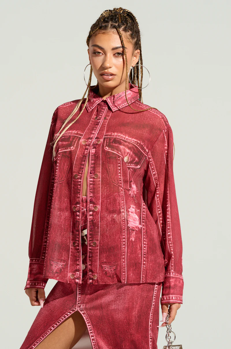 CHERRY LOVER BUTTON DOWN TOP - Image 3