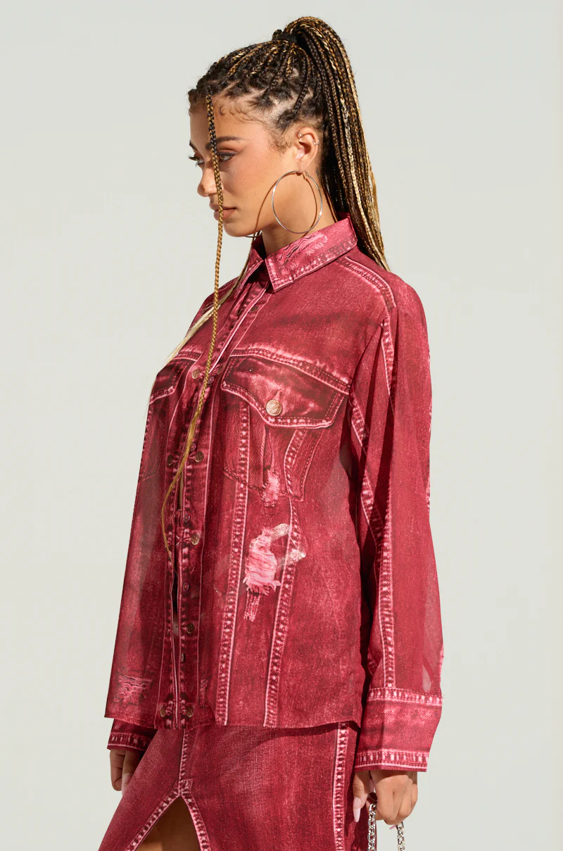 CHERRY LOVER BUTTON DOWN TOP - Image 4