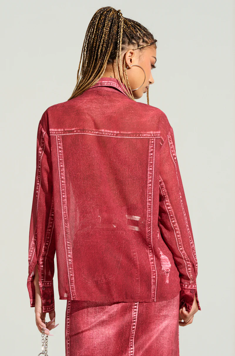 CHERRY LOVER BUTTON DOWN TOP - Image 5