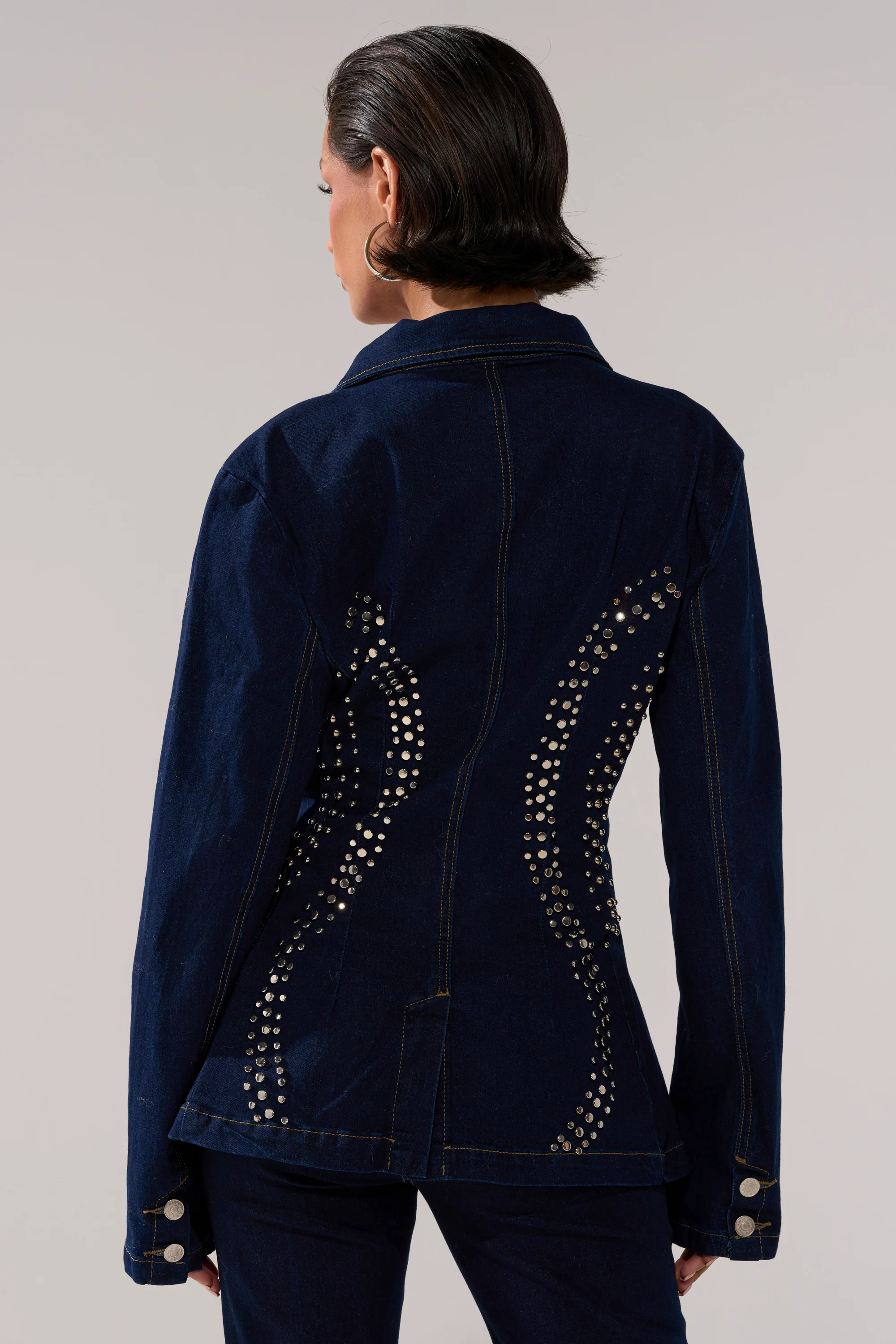 CHEYENNE STUDDED DENIM BLAZER - Image 5