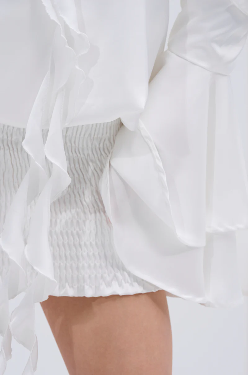 CHIC AF RUFFLE MINI DRESS IN WHITE - Image 10