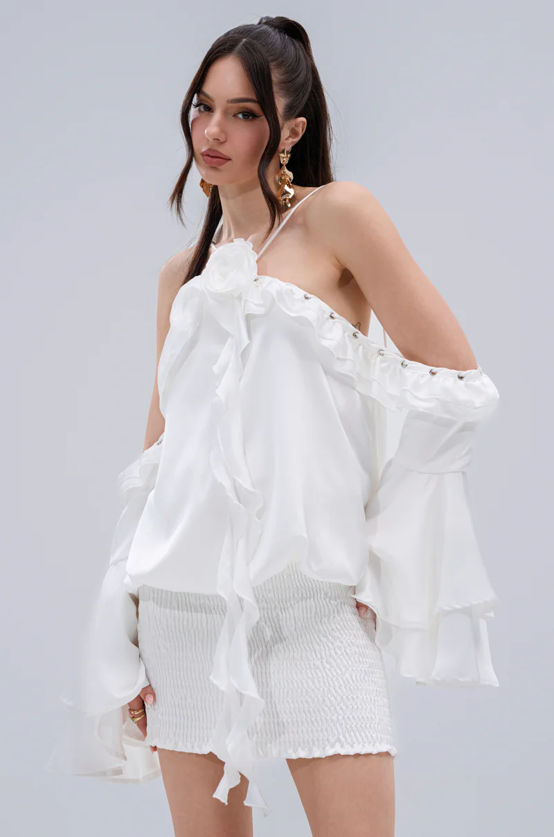 CHIC AF RUFFLE MINI DRESS IN WHITE - Image 4