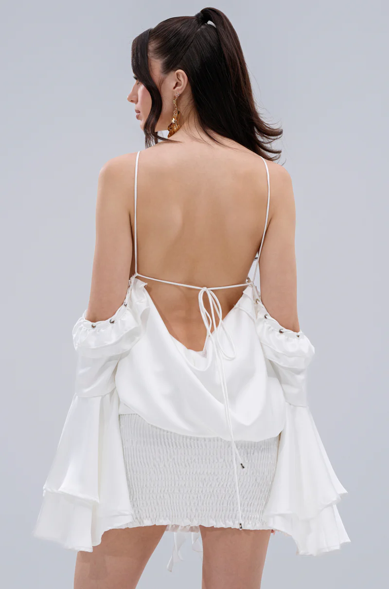 CHIC AF RUFFLE MINI DRESS IN WHITE - Image 7