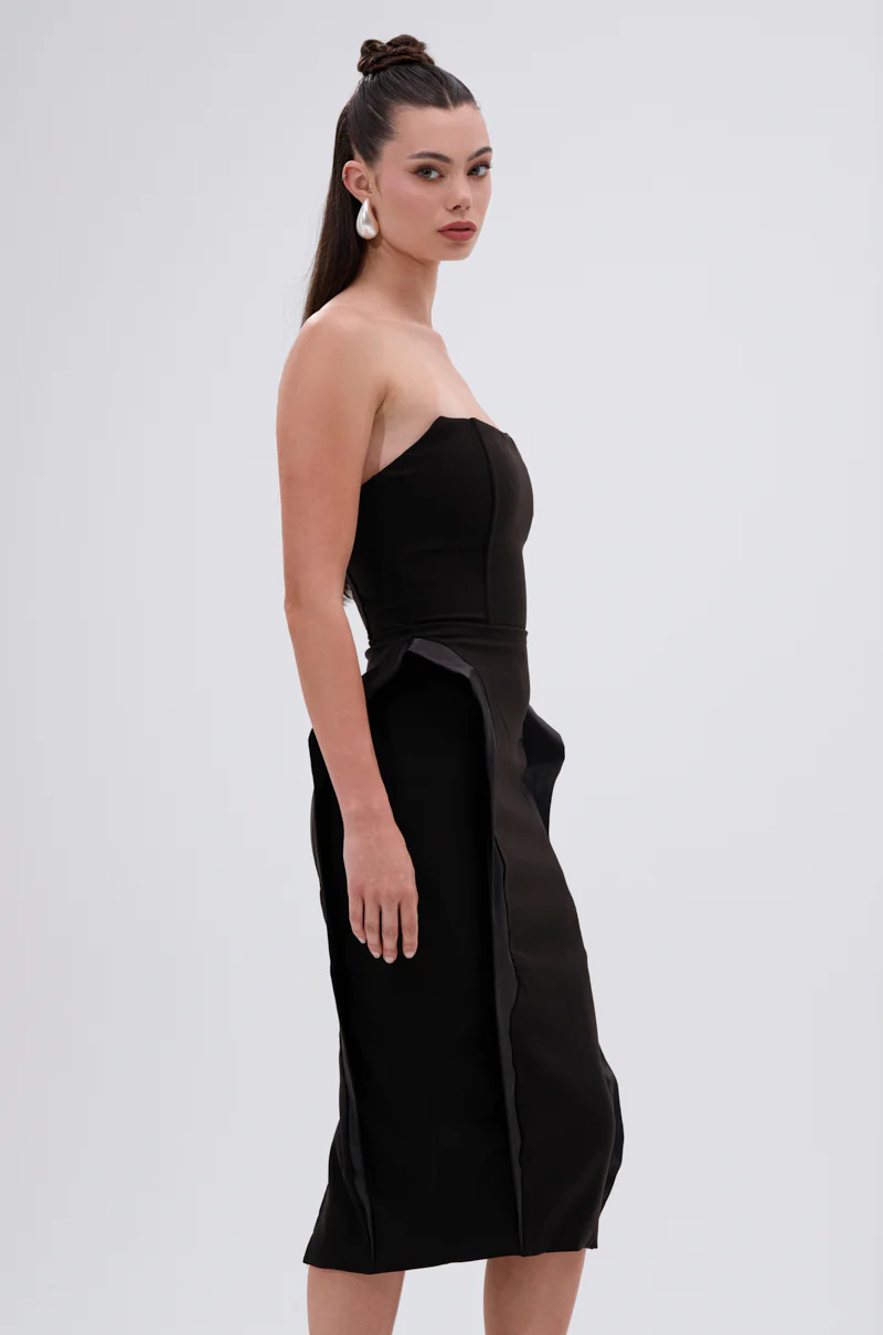 CHIC AND SOPHISTICATED STRUCTURED MIDI DRESS - Image 3