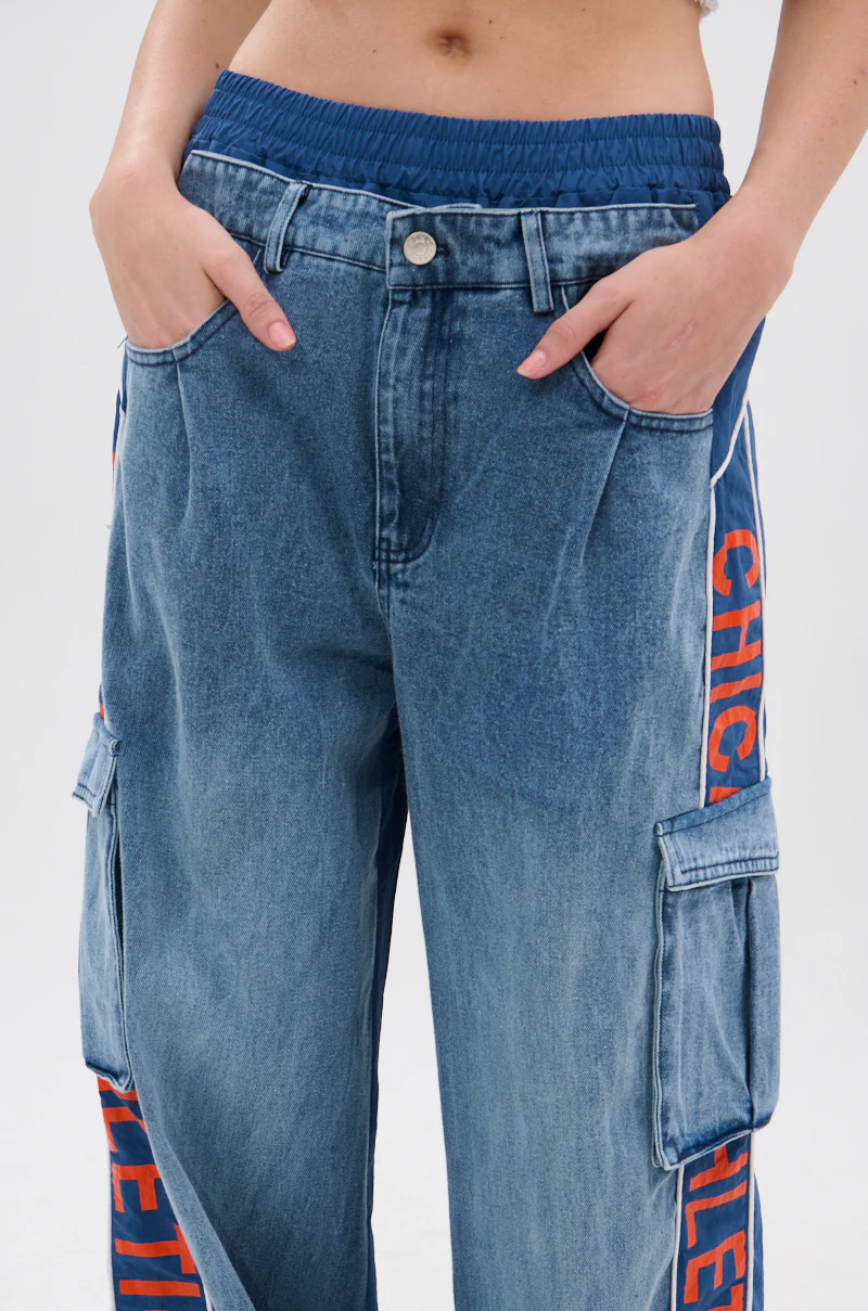 CHICAGO ATHLETICS DENIM TRACK PANTS - Image 11