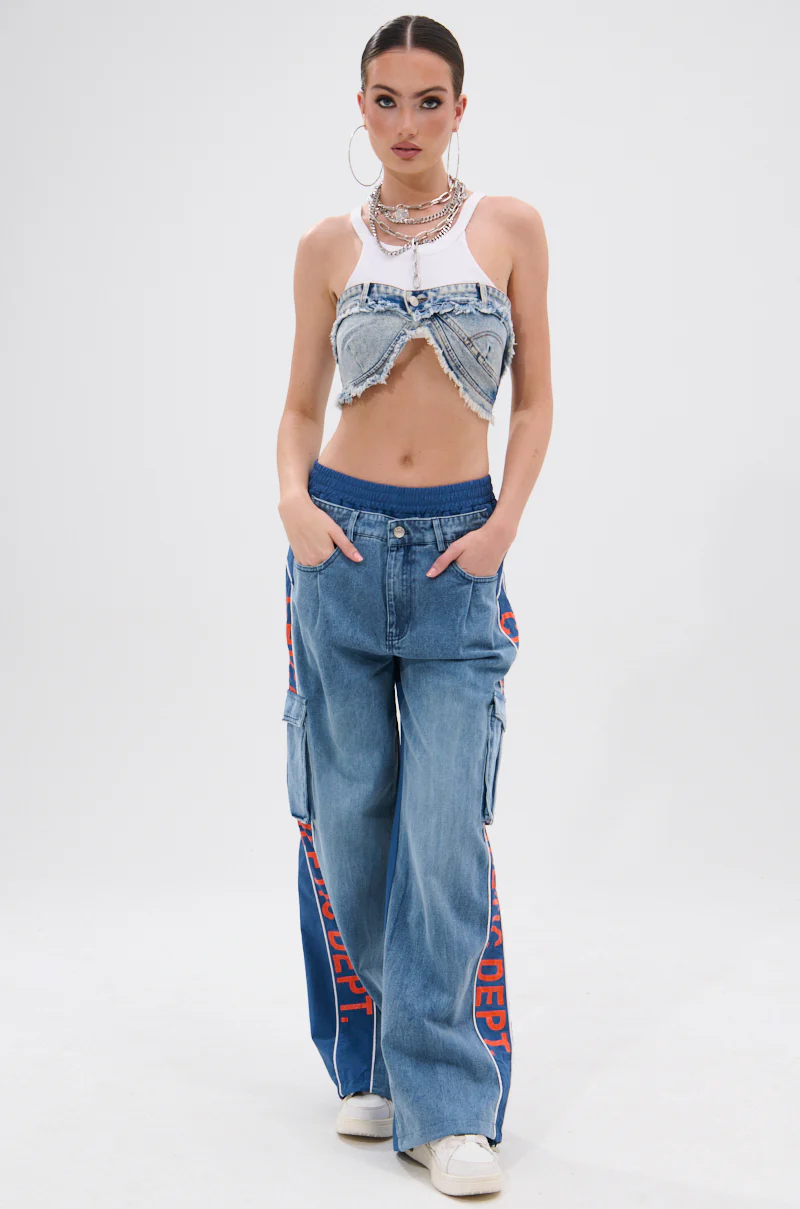 CHICAGO ATHLETICS DENIM TRACK PANTS - Image 2
