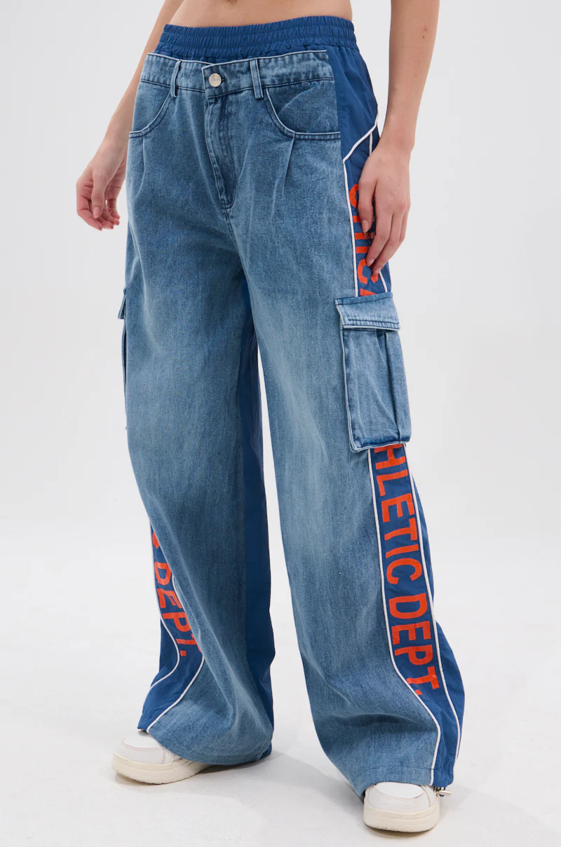 CHICAGO ATHLETICS DENIM TRACK PANTS - Image 5