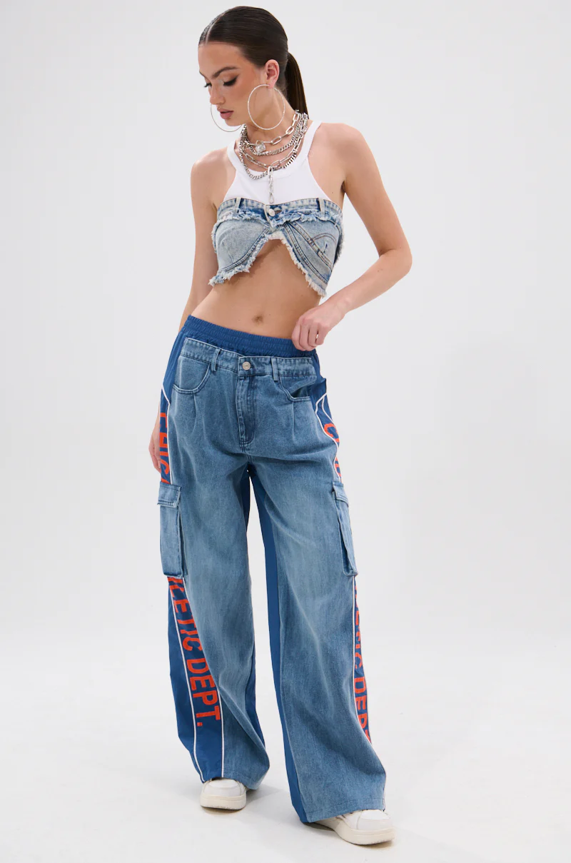 CHICAGO ATHLETICS DENIM TRACK PANTS - Image 9