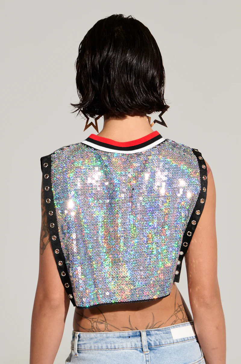 CHICAGO SEQUIN CROPPED TANK - Image 6