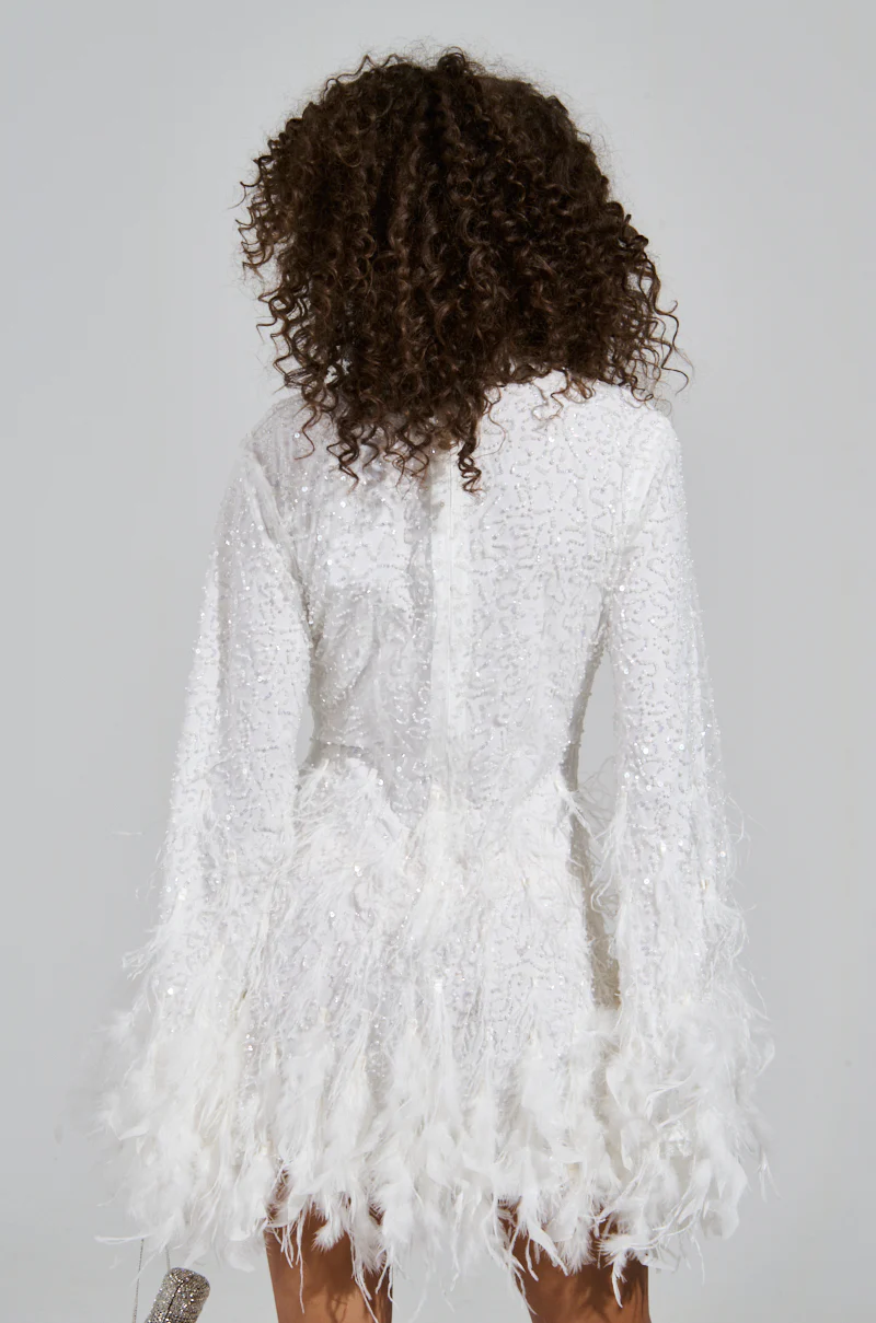 CHLOE FEATHER MINI DRESS - Image 5