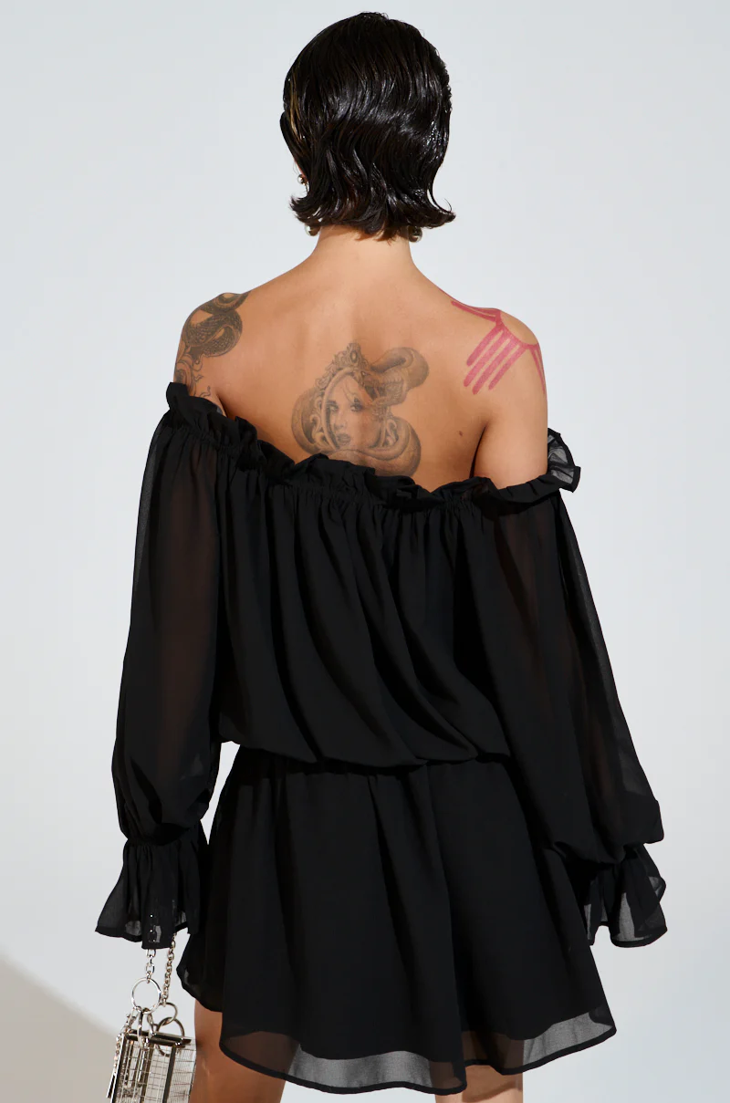 CHLOE MESH OFF THE SHOULDER MINI DRESS - Image 10