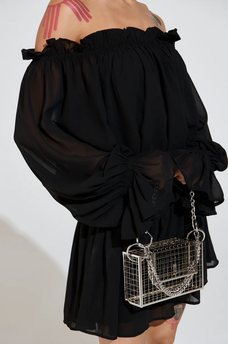 CHLOE MESH OFF THE SHOULDER MINI DRESS - Image 15