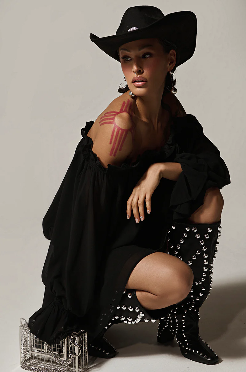 CHLOE MESH OFF THE SHOULDER MINI DRESS - Image 2