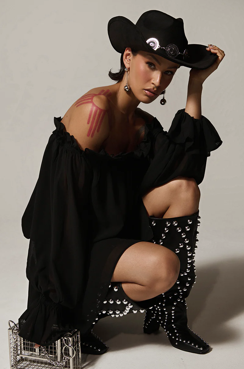 CHLOE MESH OFF THE SHOULDER MINI DRESS - Image 4