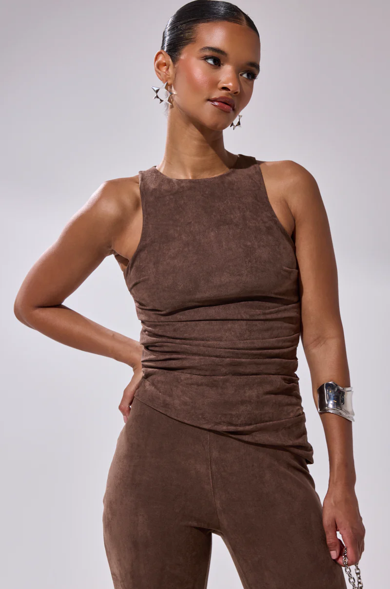 CHOCOLATE HEAVEN SUEDE BLOUSE - Image 2