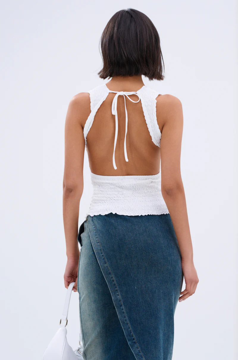 CHLOE OPEN BACK & SMOCKED BODY TOP - Image 7