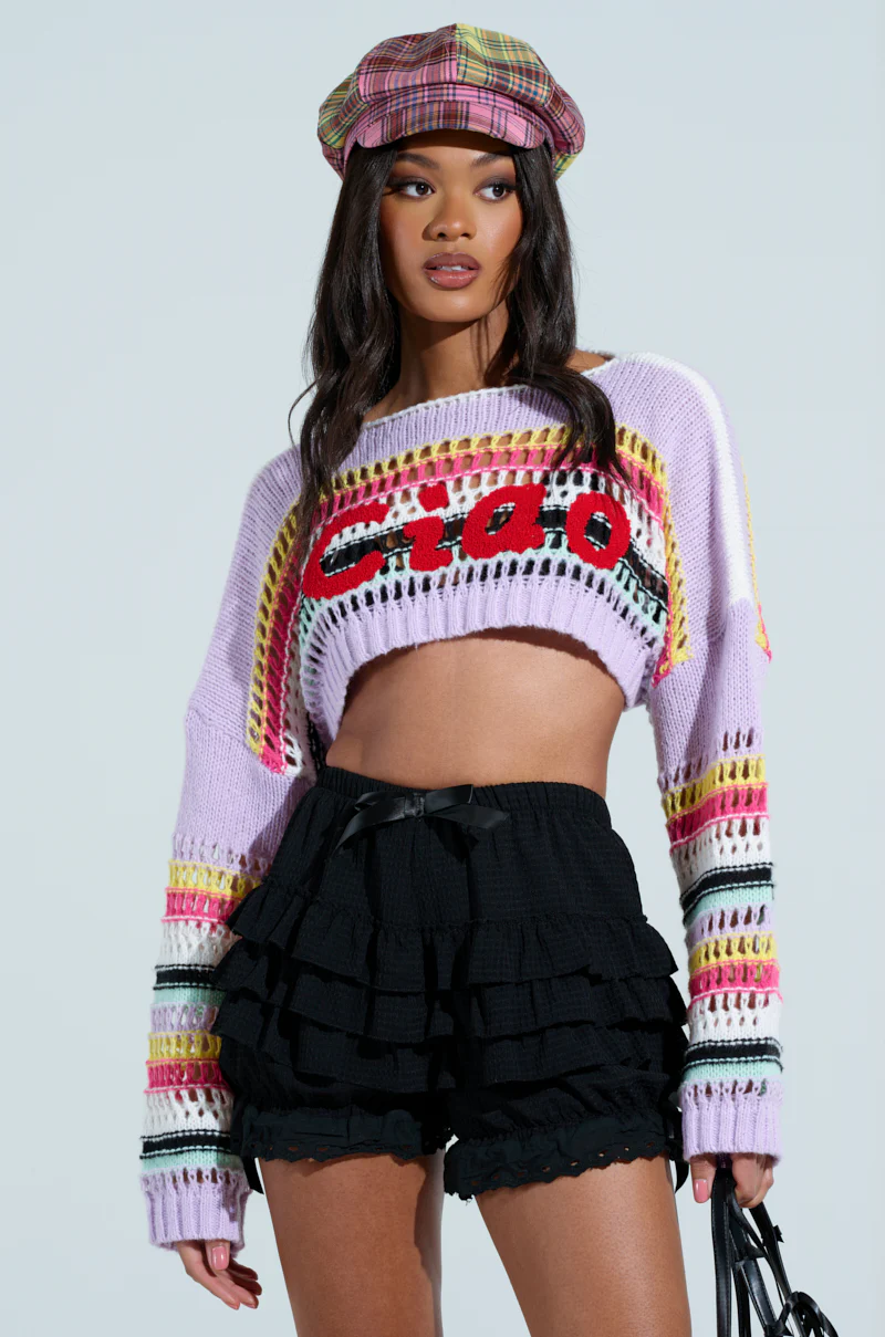 CIAO KNITTED CROPPED SWEATER - Image 3