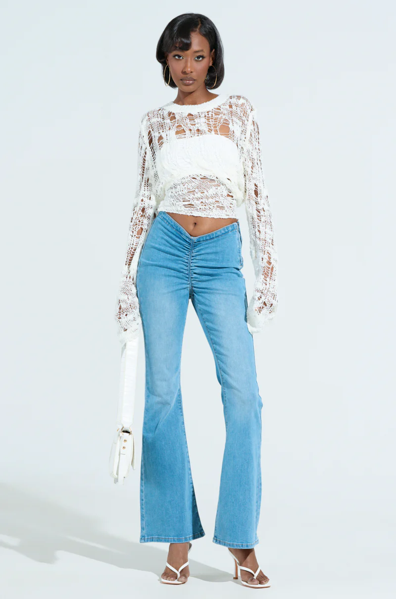 CINCHED UP DENIM PANTS IN MEDIUM WASH - Image 6