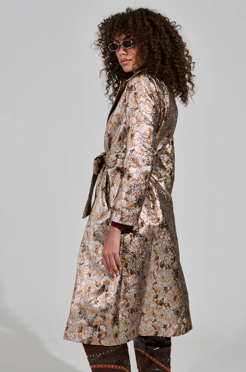 CITY LIGHTS BROCADE TRENCH - Image 3