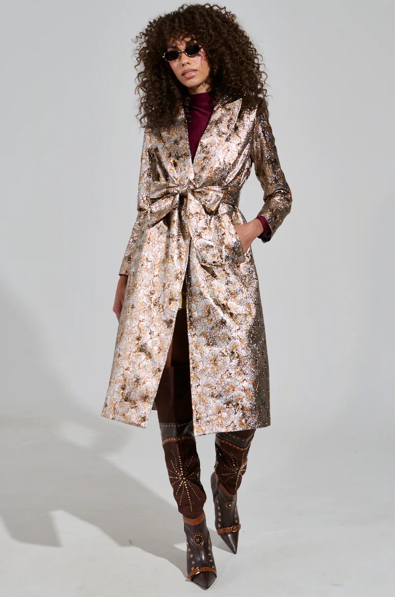 CITY LIGHTS BROCADE TRENCH - Image 5