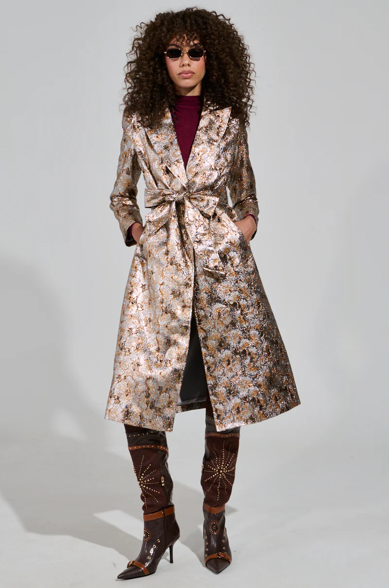 CITY LIGHTS BROCADE TRENCH - Image 6