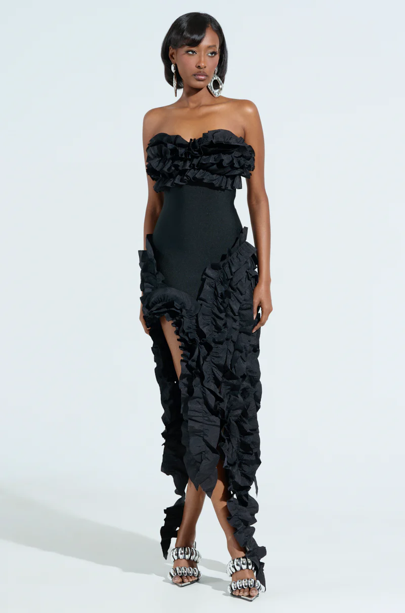CITY LIGHTS RUFFLE MAXI DRESS - Image 3